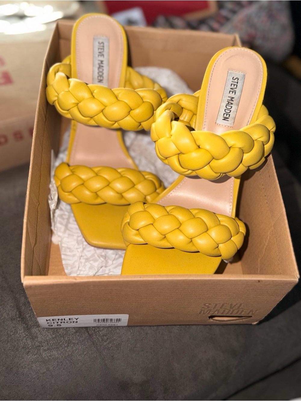 Steve Madden Kenley Citron Braided Heels - Size 9.5